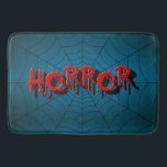 Halloween Party Red Horror Spider Web Blue Scary Bath Mat<br><div class="desc">Halloween Party Red Horror Spider Web Blue Scary Bath Mat. Unique,  beautiful,  stylish design. Easy to be personalized. Font style,  size and colors can be changed. Matching items are available.</div>