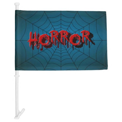 Halloween Party Red Horror Spider Web Blue Scary Car Flag
