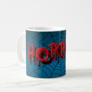 Halloween Party Red Horror Spider Web Blue Scary Coffee Mug