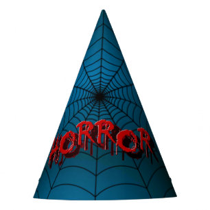 Halloween Party Red Horror Spider Web Blue Scary Hat
