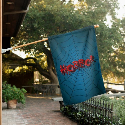 Halloween Party Red Horror Spider Web Blue Scary House Flag