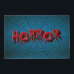 Halloween Party Red Horror Spider Web Blue Scary Placemat<br><div class="desc">Halloween Party Red Horror Spider Web Blue Scary Placemat. Unique,  beautiful,  stylish design. Easy to be personalized. Font style,  size and colors can be changed. Matching items are available.</div>