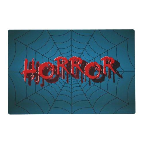 Halloween Party Red Horror Spider Web Blue Scary Placemat