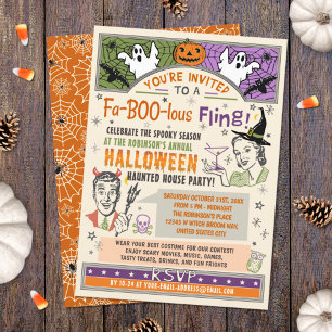 Halloween Party Retro Fall Humor Faboolous Fling Invitation