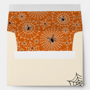 Halloween Party Retro Fall Spiders Pumpkin Ghost Envelope