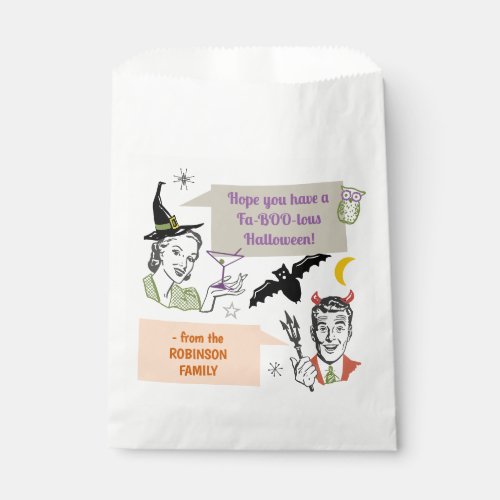 Halloween Party Retro Humor Faboolous Custom Name Favor Bag