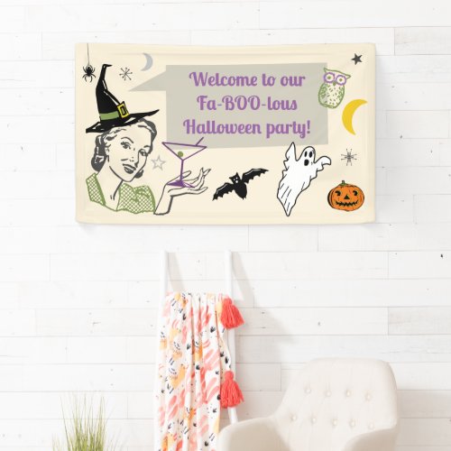 Halloween Party Retro Humor Faboolous Personalized Banner