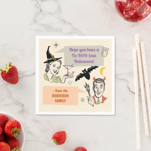 Halloween Party Retro Humor Faboolous Personalized Napkins