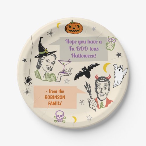 Halloween Party Retro Humor Faboolous Personalized Paper Plates