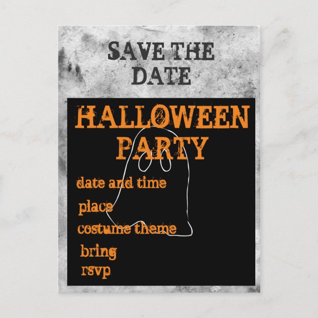 Halloween Party Save the Date Announcement Postcard (Front)
