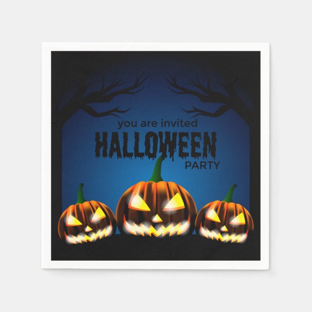 halloween party save the date napkins (Front)