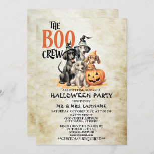 Halloween Party Scary Boo Dogs Crew Spooky Invitation