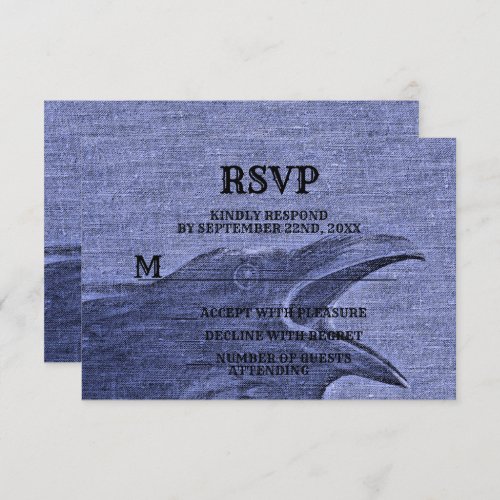 Halloween Party Scary Craw Purple Blue Spooky RSVP Card