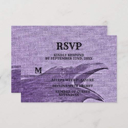 Halloween Party Scary Craw Purple Spooky RSVP Card