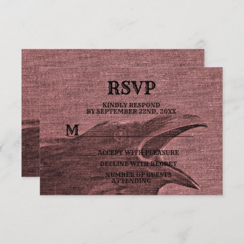 Halloween Party Scary Craw Raspberry Red Spooky RSVP Card