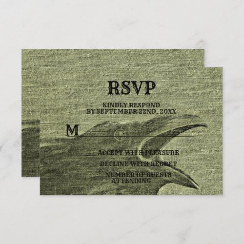 Halloween Party Scary Craw Yellow Green Spooky RSVP Card