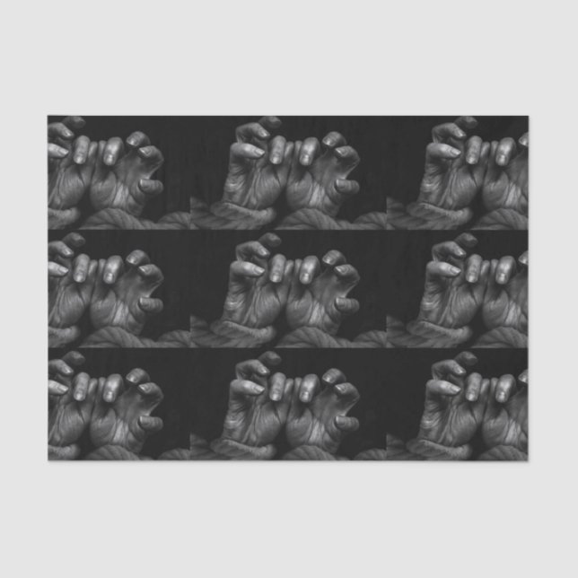 Halloween Party Scary Evil Hands Black Spooky Tissue Paper (Front)