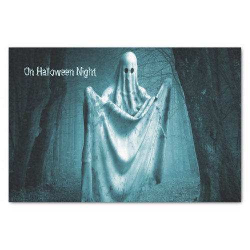 Halloween Party Scary Ghost Dark Blue Night Black Tissue Paper