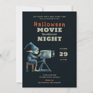 Halloween Party Scary Movie Night Ghoul Gremlin Invitation