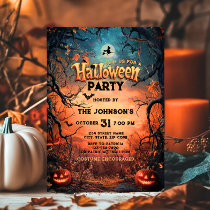 Halloween Party Scary Pumpkin Costume Kids Adults Invitation