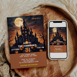 Halloween Party Scary Pumpkin Costume Kids Adults  Invitation