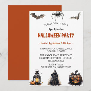 Halloween Party Scary Pumpkin Costume Kids Invitation