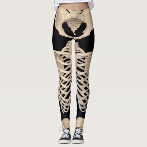Halloween Party Scary Zombie Cage Skeleton Leggings