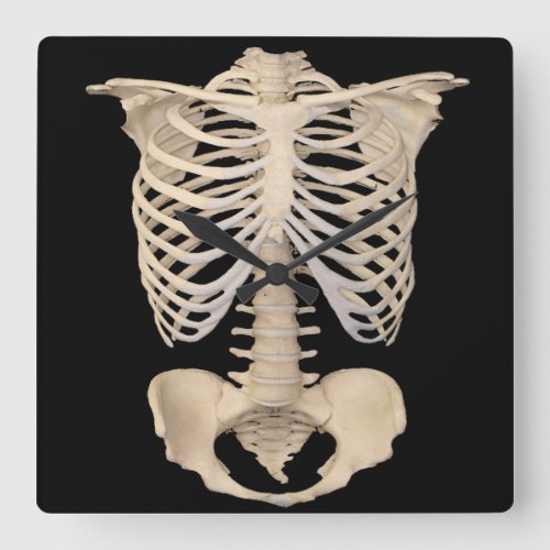Halloween Party Scary Zombie Cage Skeleton Square Wall Clock