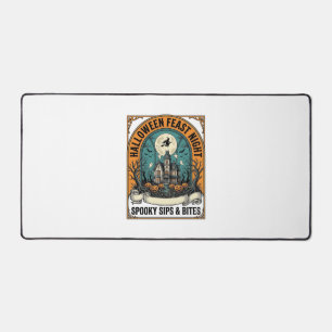 Halloween Party Shirt Spooky Feast Haunted House_1 Desk Mat