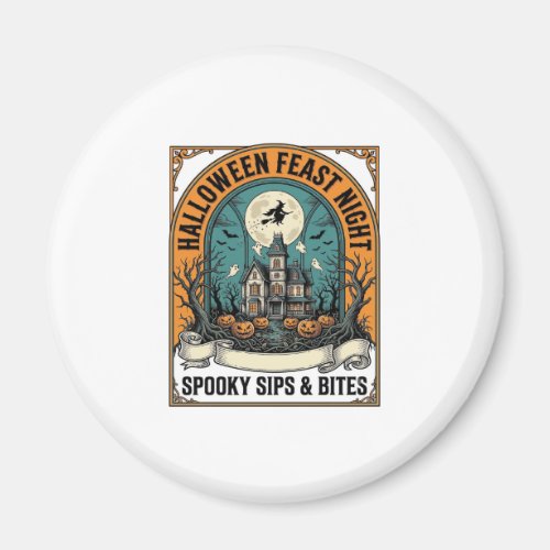 Halloween Party Shirt Spooky Feast Haunted House_1 Magnet