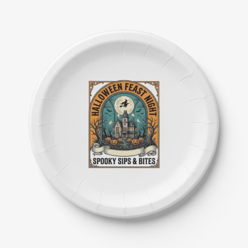 Halloween Party Shirt Spooky Feast Haunted House_1 Paper Plates