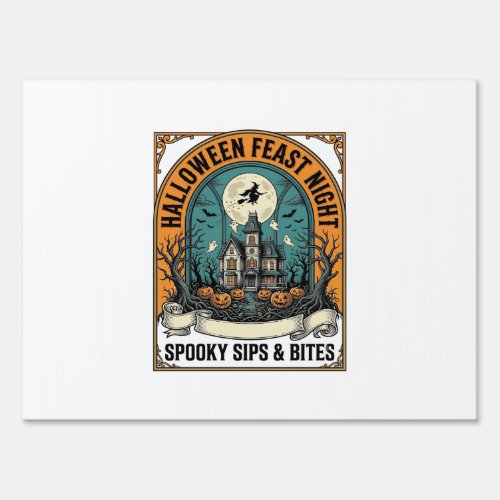 Halloween Party Shirt Spooky Feast Haunted House_1 Sign