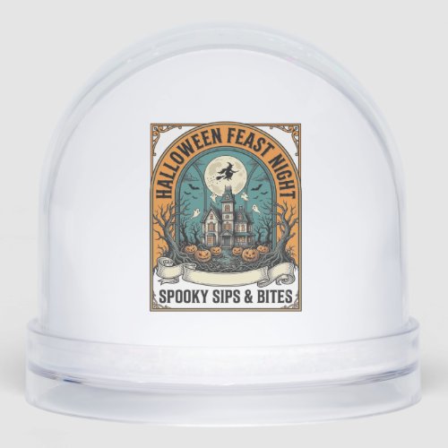 Halloween Party Shirt Spooky Feast Haunted House_1 Snow Globe