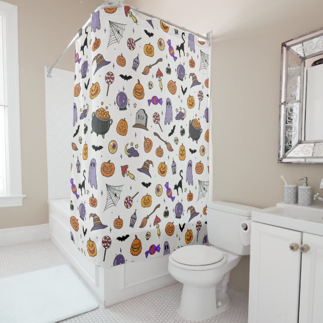 Halloween Party Shower Curtain (In Situ)