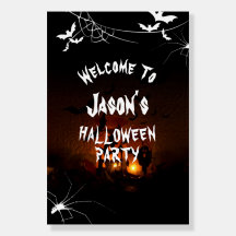 Halloween Party Sign Decor in Haunted house Custom