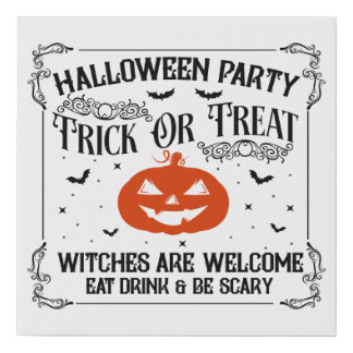 Halloween Party sign in black and orange