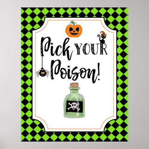 halloween party sign pick your poison