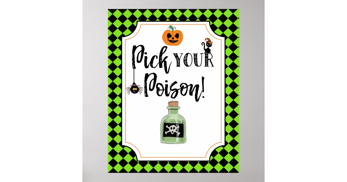 halloween party sign pick your poison