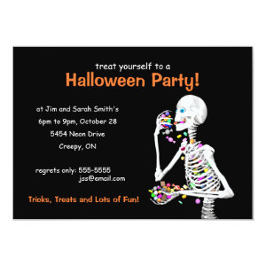 Halloween Party Skeleton Card