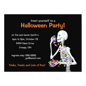 Halloween Party Skeleton Card