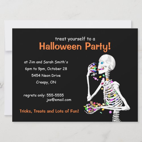 Halloween Party Skeleton Invitation