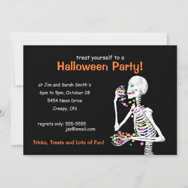 Halloween Party Skeleton Invitation (Front)