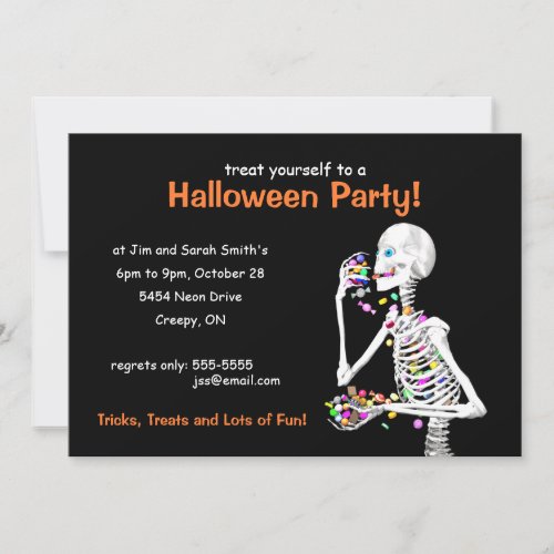Halloween Party Skeleton Custom Invite