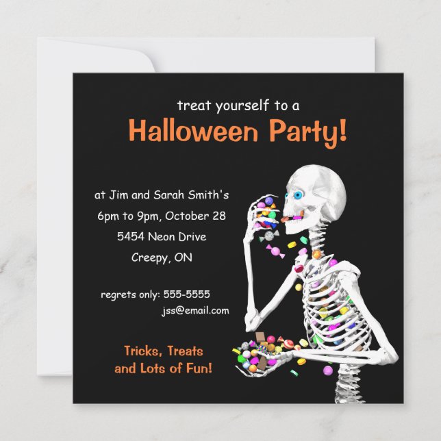 Halloween Party Skeleton Invitation (Front)