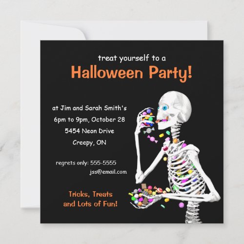 Halloween Party Skeleton Invitation