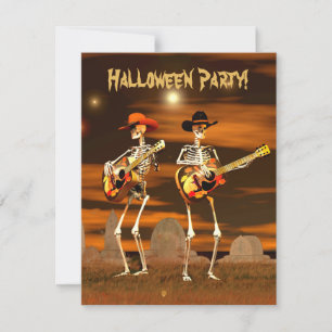 Halloween Party Skeleton Musicians Invitation