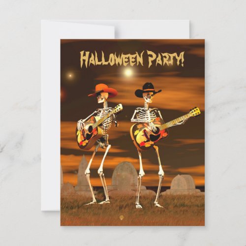 Halloween Party Skeleton Musicians Announcements