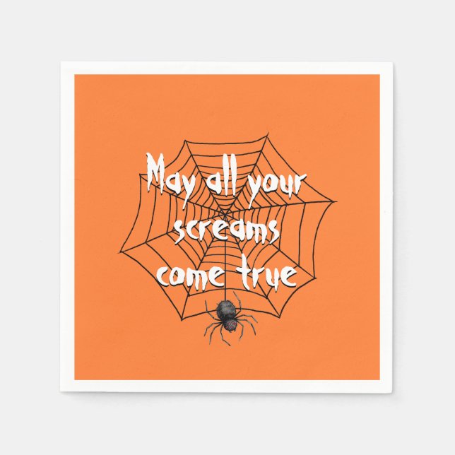 Halloween Party Spider in Web   Napkins (Front)