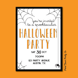 Halloween Party Spider Web Invitation