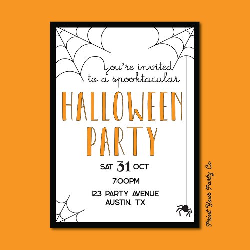 Halloween Party Spider Web Invitation
